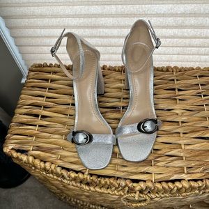 Coach size 9 silver sandals worn once no box